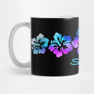 Santa Monica Tropical Flower Design Vacation Beach Mug